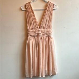 Soieblu Blush Backless Pleated Dress size small